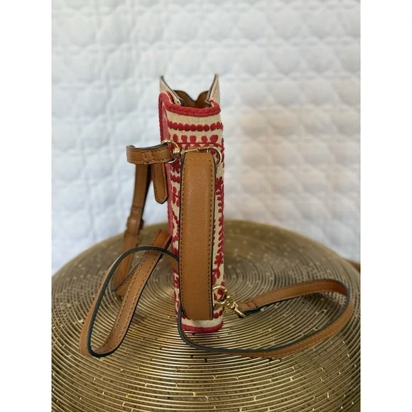 Cottagecore Aldo Boho Summer Crossbody Bag Embroider Orange Embroidered Happy - Picture 4 of 16